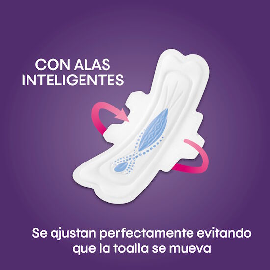 Toallas femeninas Kotex nocturna con alas,16 uds